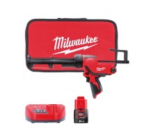 Пістолет клейовий MILWAUKEE M12 PCG/310C-201B 4933441655 (+ заряд. пристрій, 1 акум., в сумці для ін