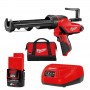 Пістолет клейовий MILWAUKEE M12 PCG/310C-201B 4933441655 (+ заряд. пристрій, 1 акум., в сумці для ін