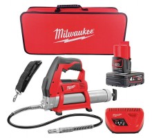 Шприць для змазки MILWAUKEE M12 GG-401B (Li-Ion 4Ач) 4933441675 (+ заряд. пристрій, 1 акум., в сумці