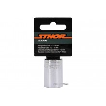 Головка торцева шестигранна STHOR 1/2" М19 з вуглецевої сталі [Блістер]