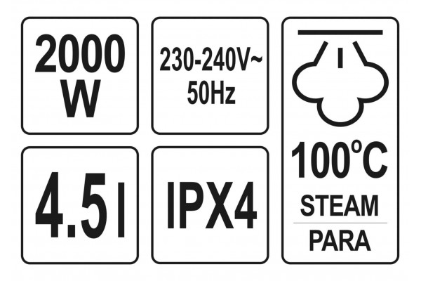 Паровий апарат для здирання шпалер мережевий YATO 2 кВт 4.5 л 100°С