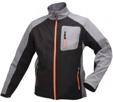 Куртка робоча SOFTSHELL YATO розмір XXL, чорно-сіра, 3 кишені, 96% поліестер і 4% спандекс