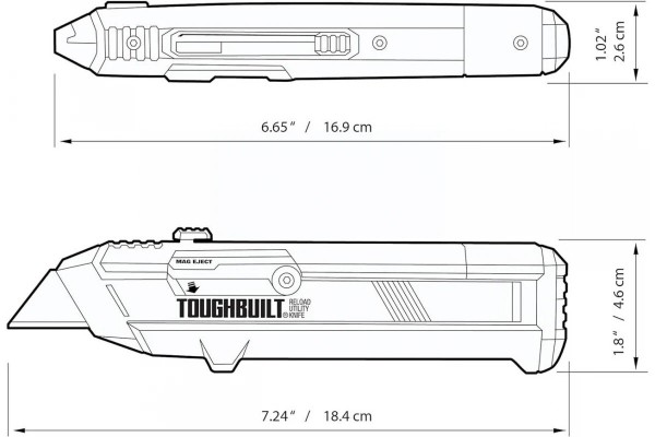 Трапецієподібний ніж ToughBuilt Reload 184 мм (TB-H4S2-03)